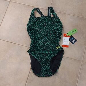 Speedo Women's One Piece Swimsuit in Green and Black Eco ProLT